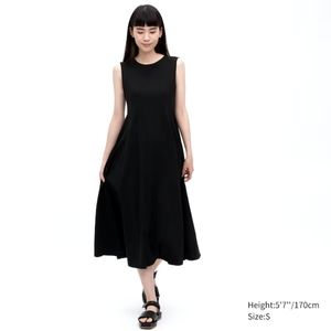 Uniqlo Ultra Stretch AIRism Sleeveless Dress, Black, Size L
